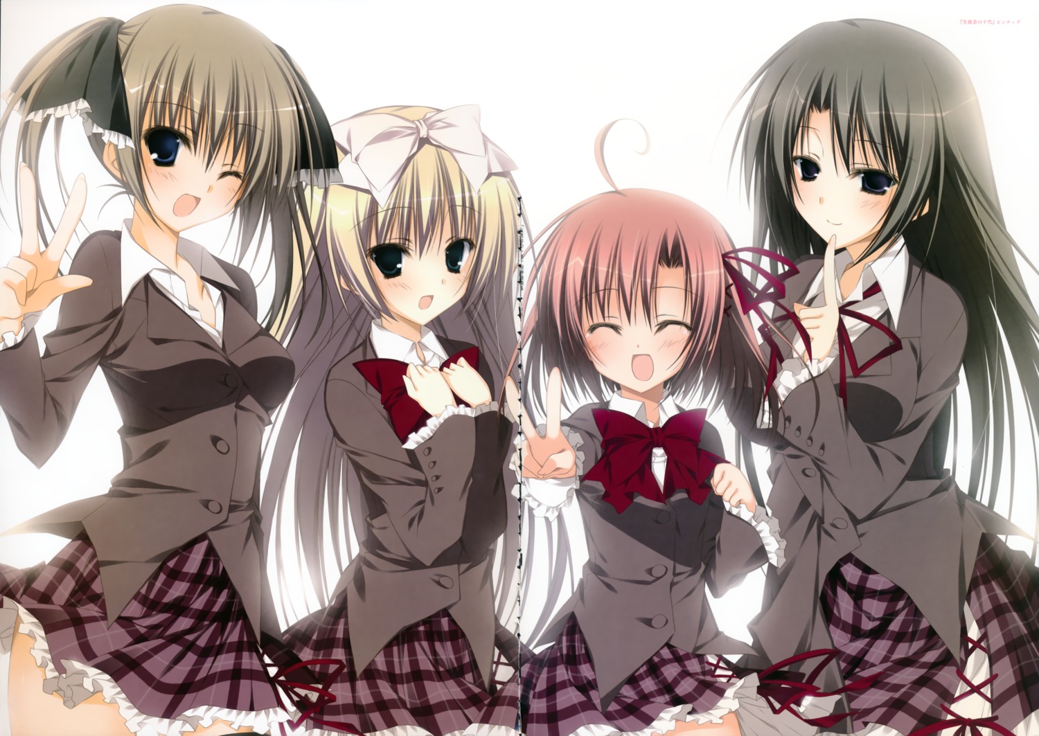 akaba_chizuru, gap, inugami_kira, sakurano_kurimu, seifuku, seitokai_no_ichizon, shiina_mafuyu, shiina_minatsu