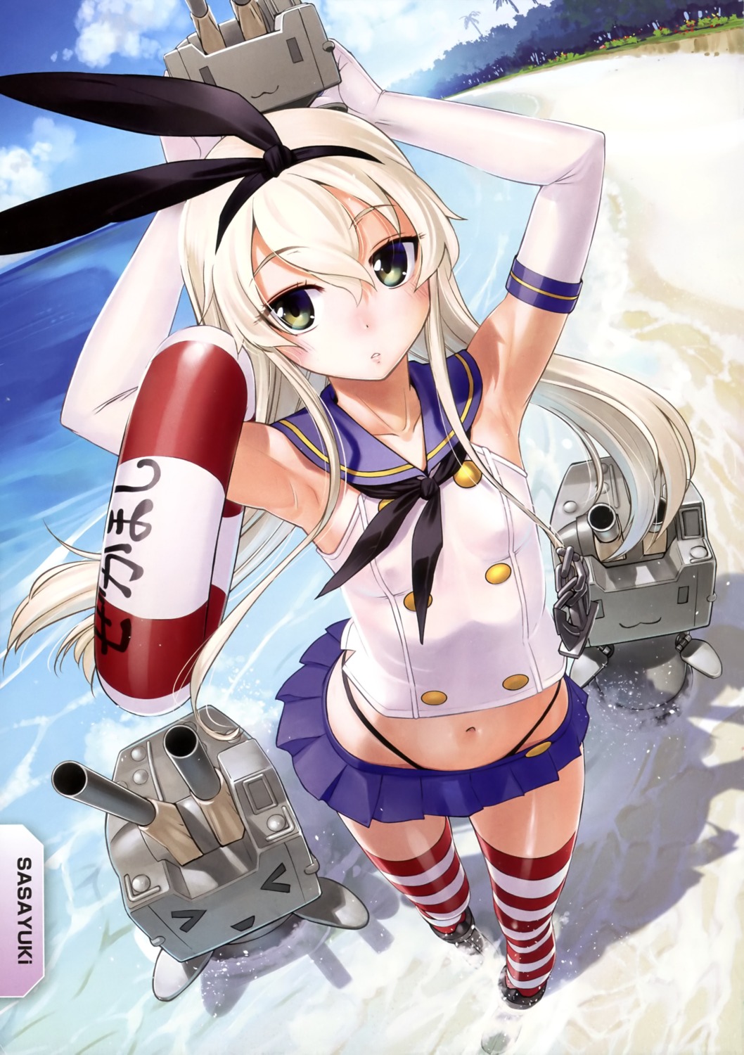 kantai_collection, rensouhou-chan, sasayuki, shimakaze_(kancolle), thighhighs, thong
