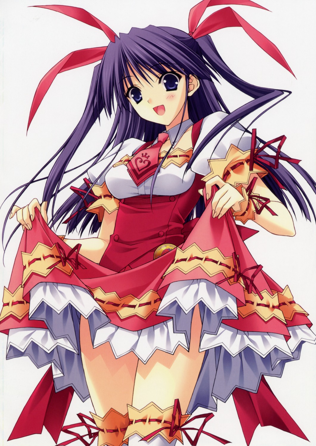 berry's, heart-work, morikubo_yuna, skirt_lift, suzuhira_hiro, thighhighs, waitress
