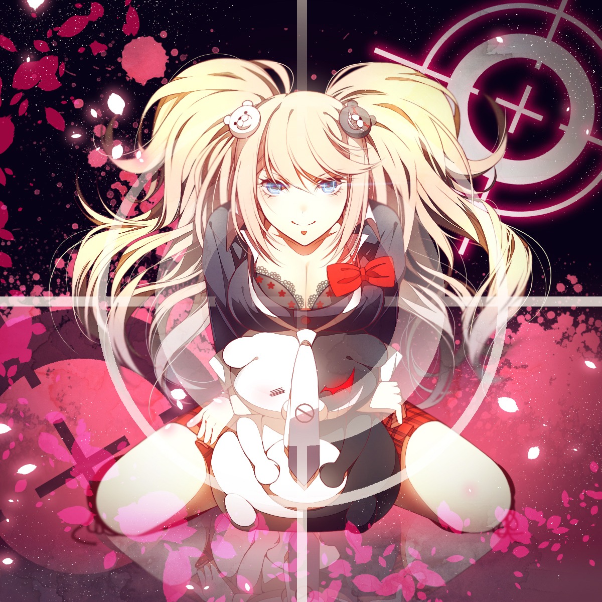 dangan-ronpa, enoshima_junko, hakusai_(tiahszld), monokuma