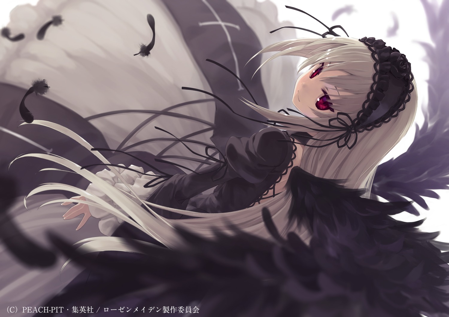 endcard, gothic_lolita, lolita_fashion, rozen_maiden, suigintou, sumaki_shungo, wings