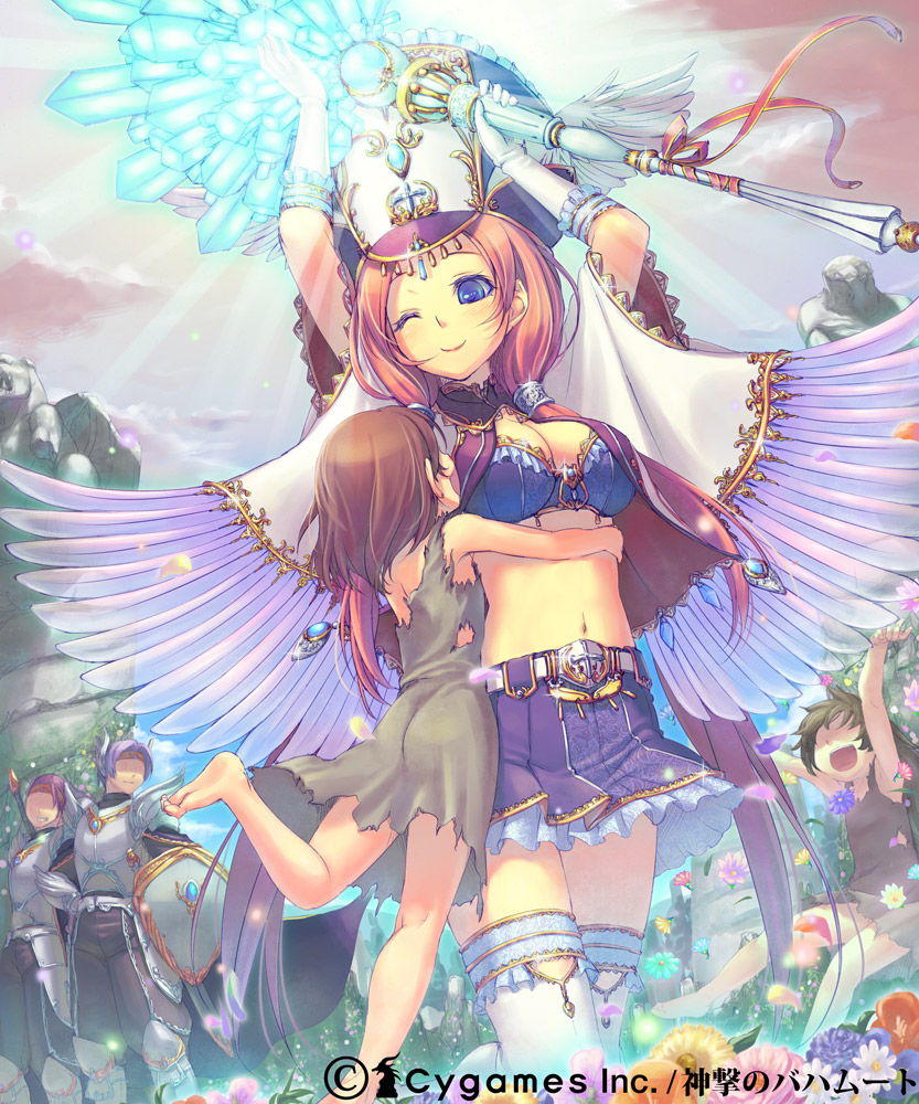 cleavage, piro_(artist), thighhighs, wings