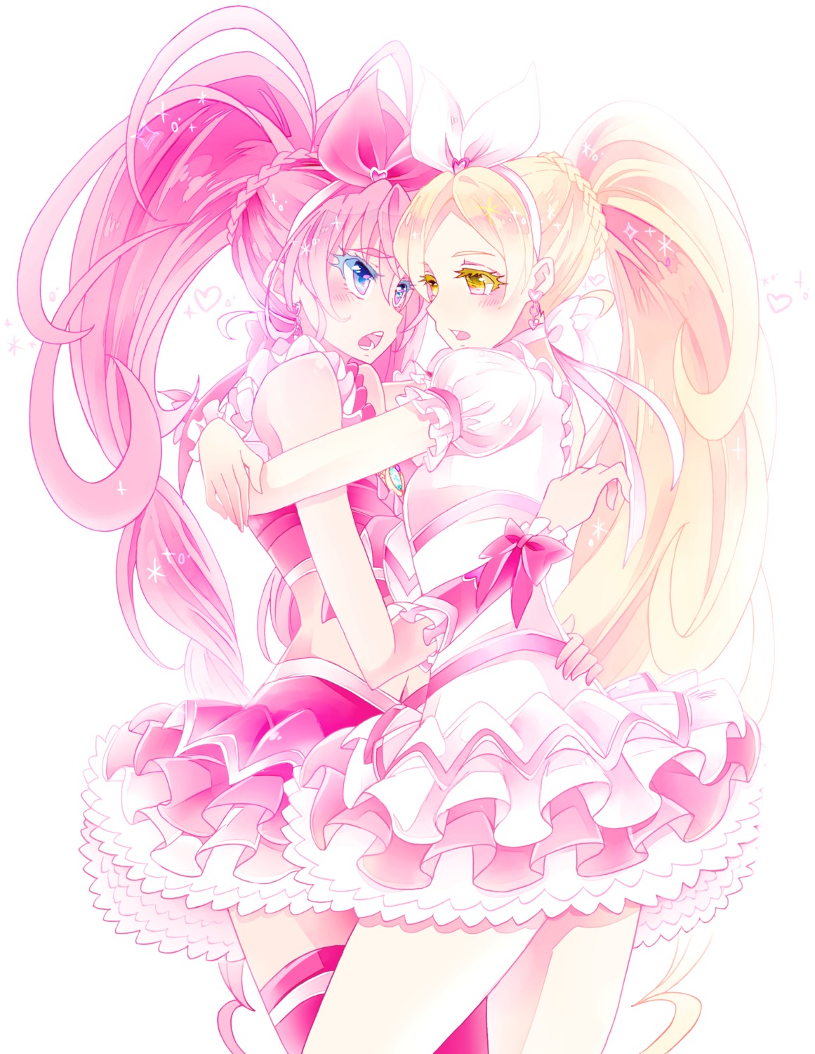 eunos, houjou_hibiki, minamino_kanade, precure, suite_precure, thighhighs, yuri, yuucho