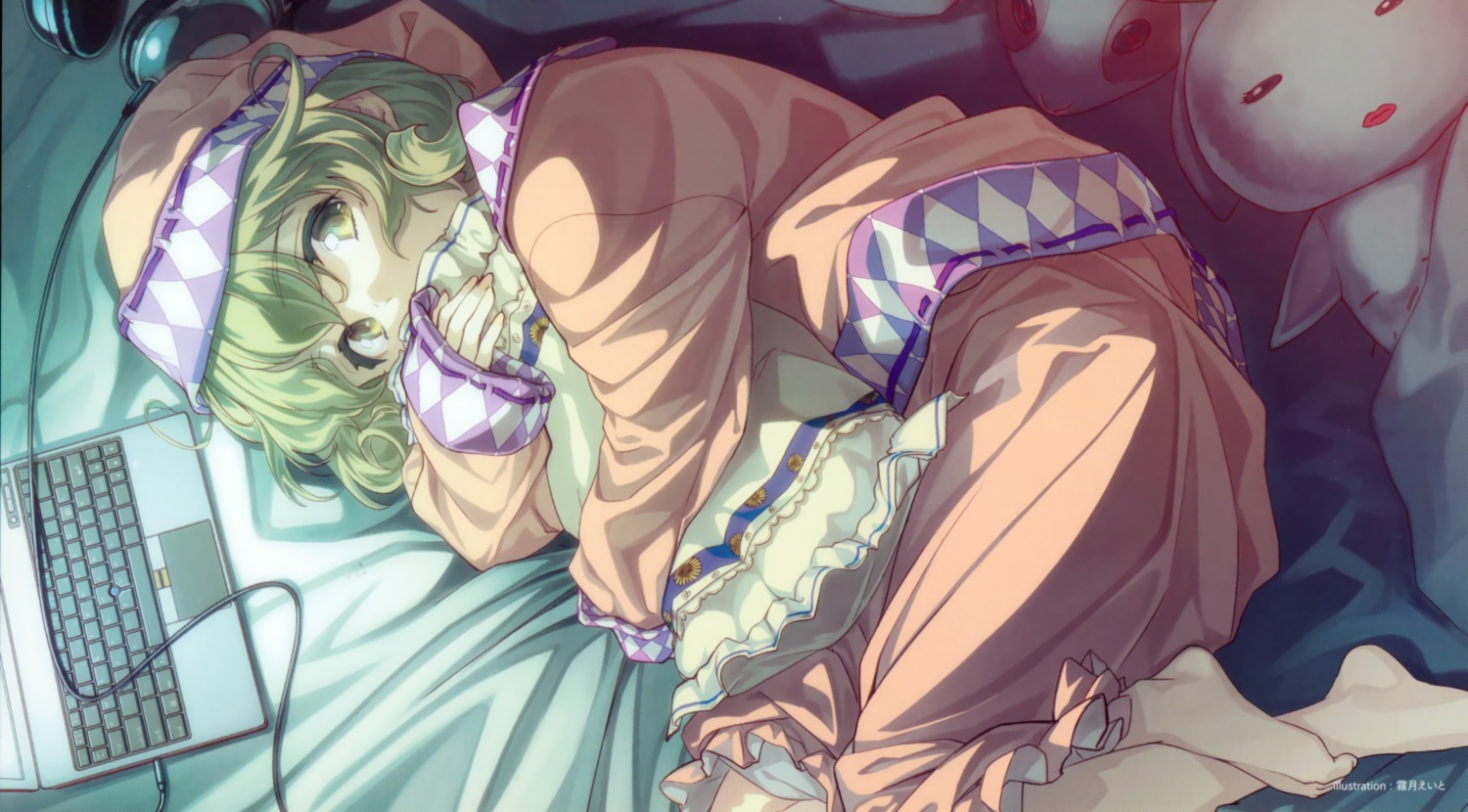 endcard, pajama, sasami-san@ganbaranai, shimotsuki_eight, tsukuyomi_sasami