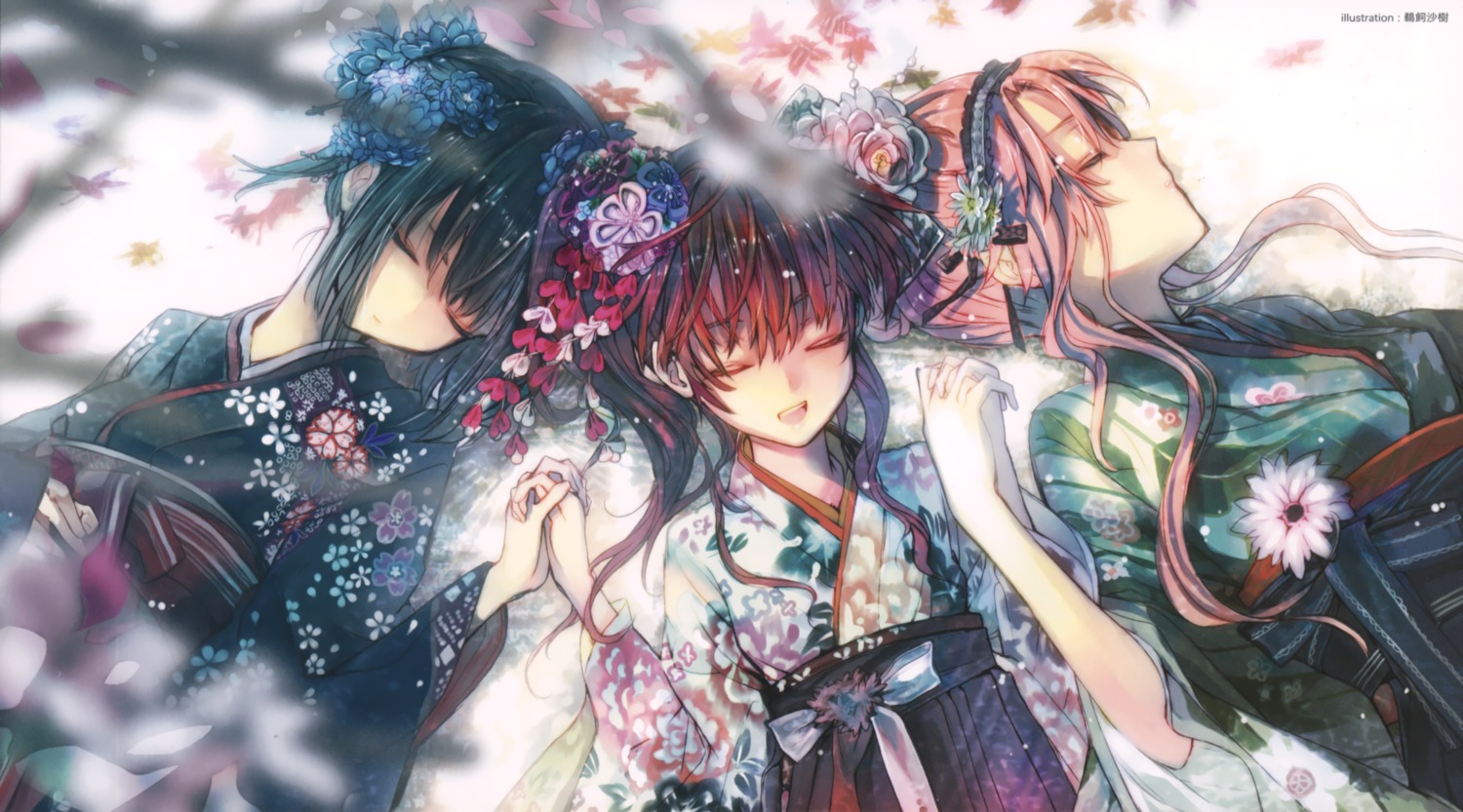 endcard, sasami-san@ganbaranai, ukai_saki, yagami_kagami, yagami_tama, yagami_tsurugi