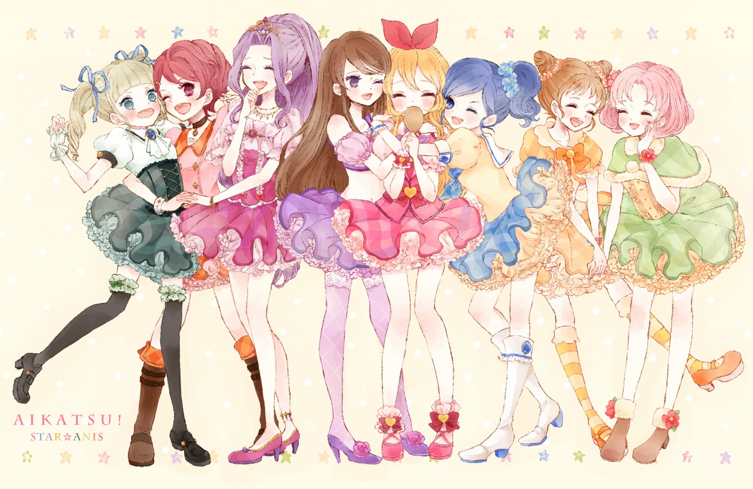 aikatsu!, arisugawa_otome, hoshimiya_ichigo, ichiko_(vein), ichinose_kaede, kanzaki_mizuki, kiriya_aoi, kitaouji_sakura