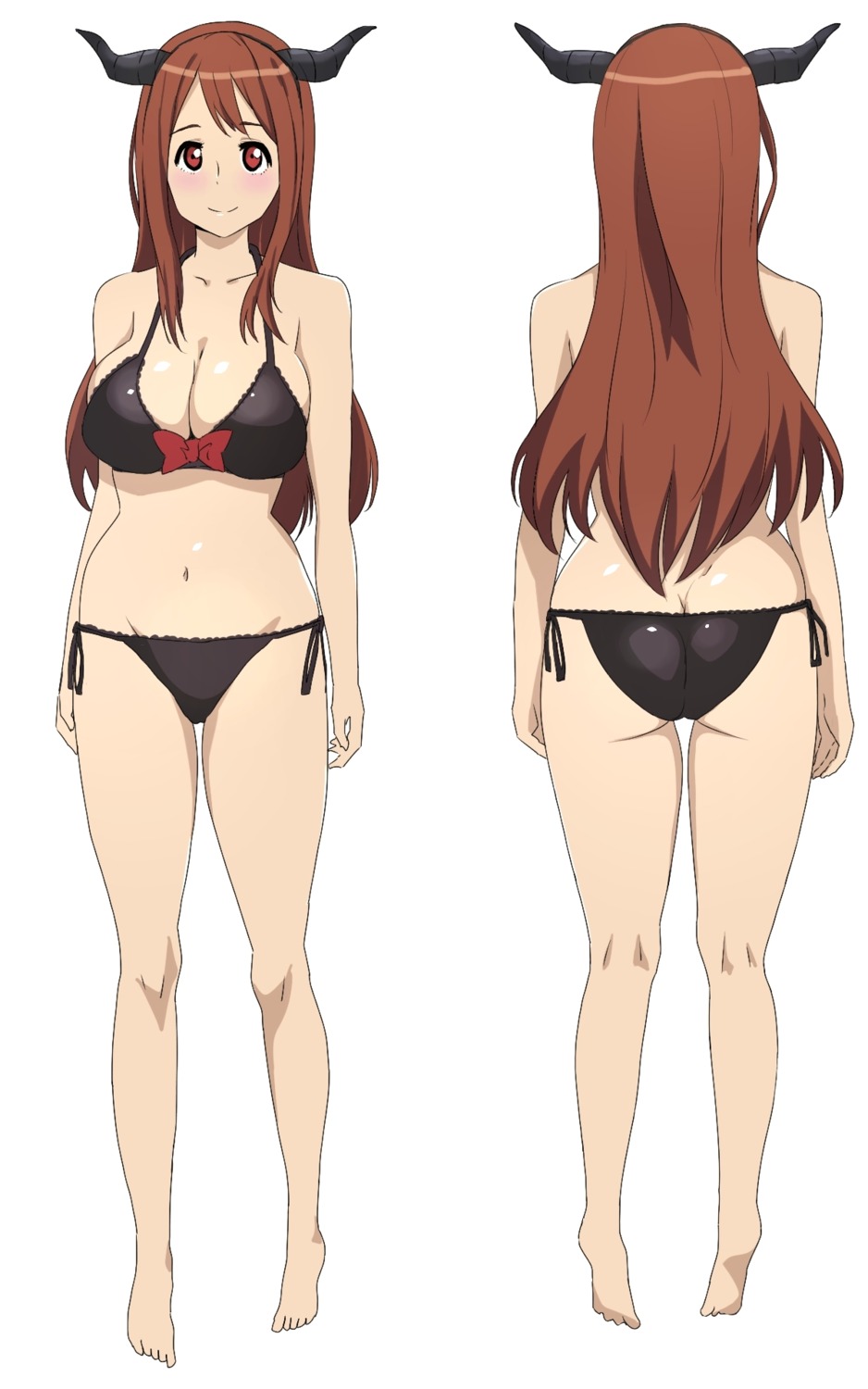 ass, bra, cleavage, horns, maou_(maoyuu_maou_yuusha), maoyuu_maou_yuusha, pantsu, string_panties, tonotyama