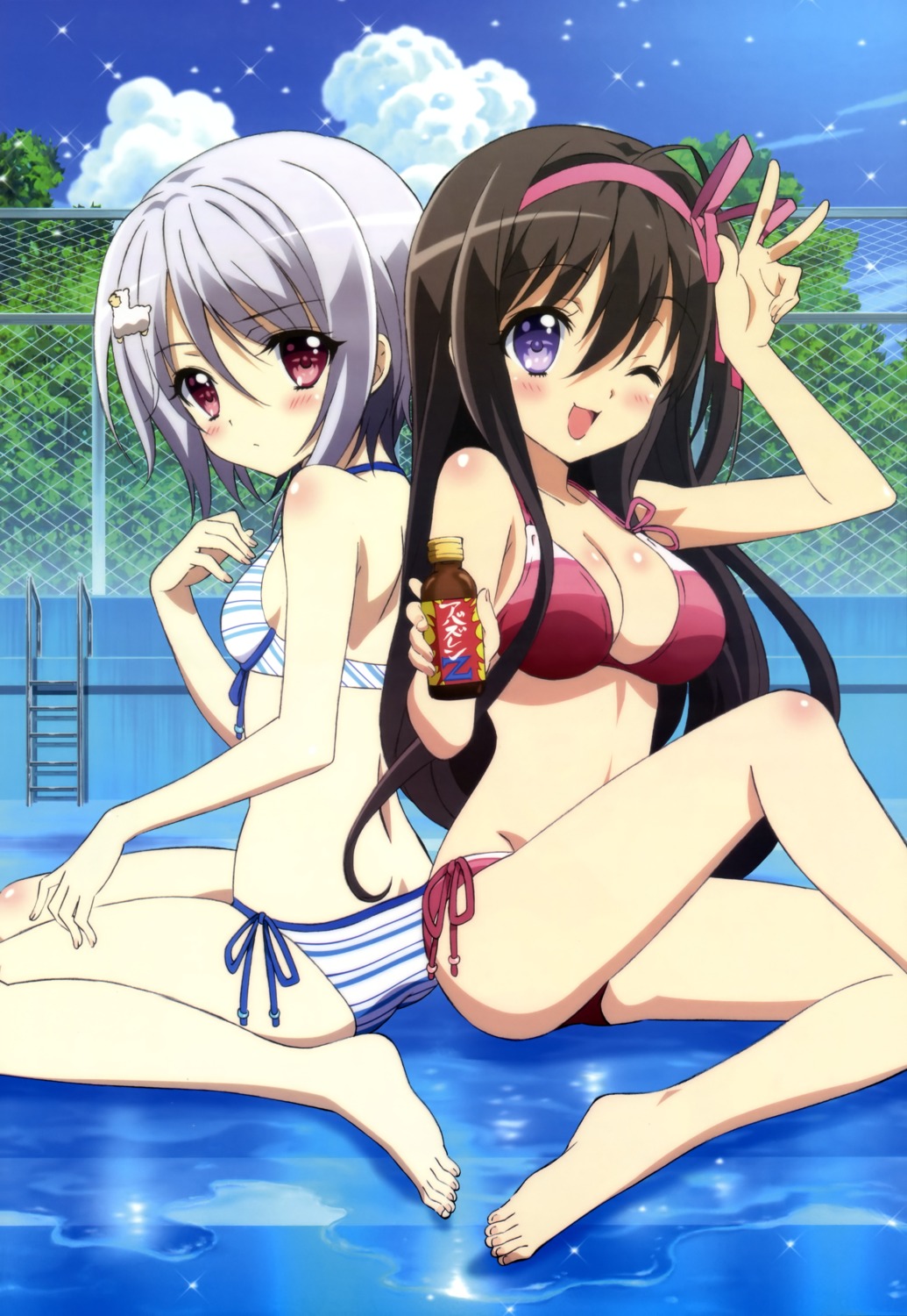 bikini, cleavage, noda_yasuyuki, ore_no_nounai_sentakushi_ga_gakuen_love-comedy_wo_zenryoku_de_jama_shiteru, swimsuits, yukihira_furano, yuuouji_ouka