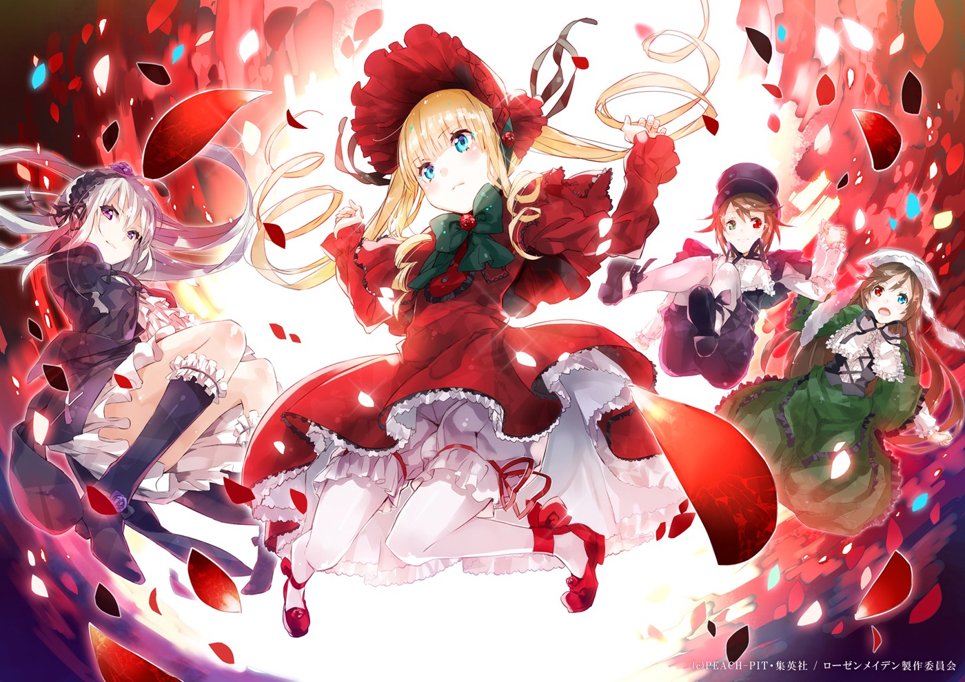 bloomers, endcard, heterochromia, lolita_fashion, rozen_maiden, shinku, souseiseki, suigintou, suiseiseki, yuugen
