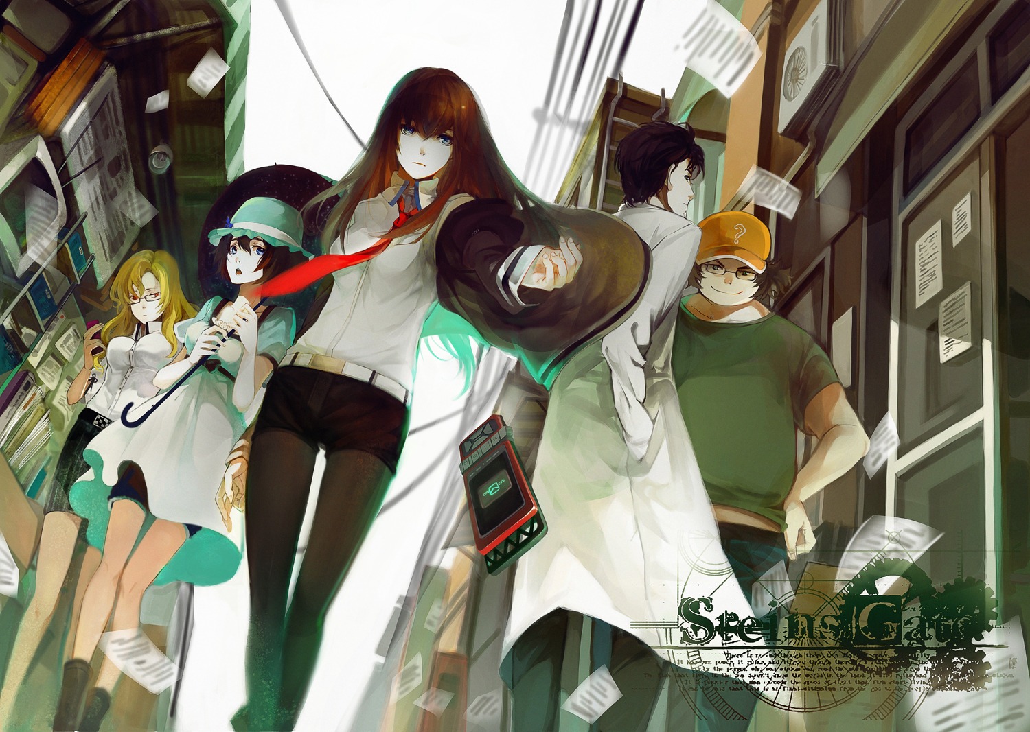 hashida_itaru, kiryu_moeka, makise_kurisu, megane, nineo, okabe_rintarou, pantyhose, shiina_mayuri
