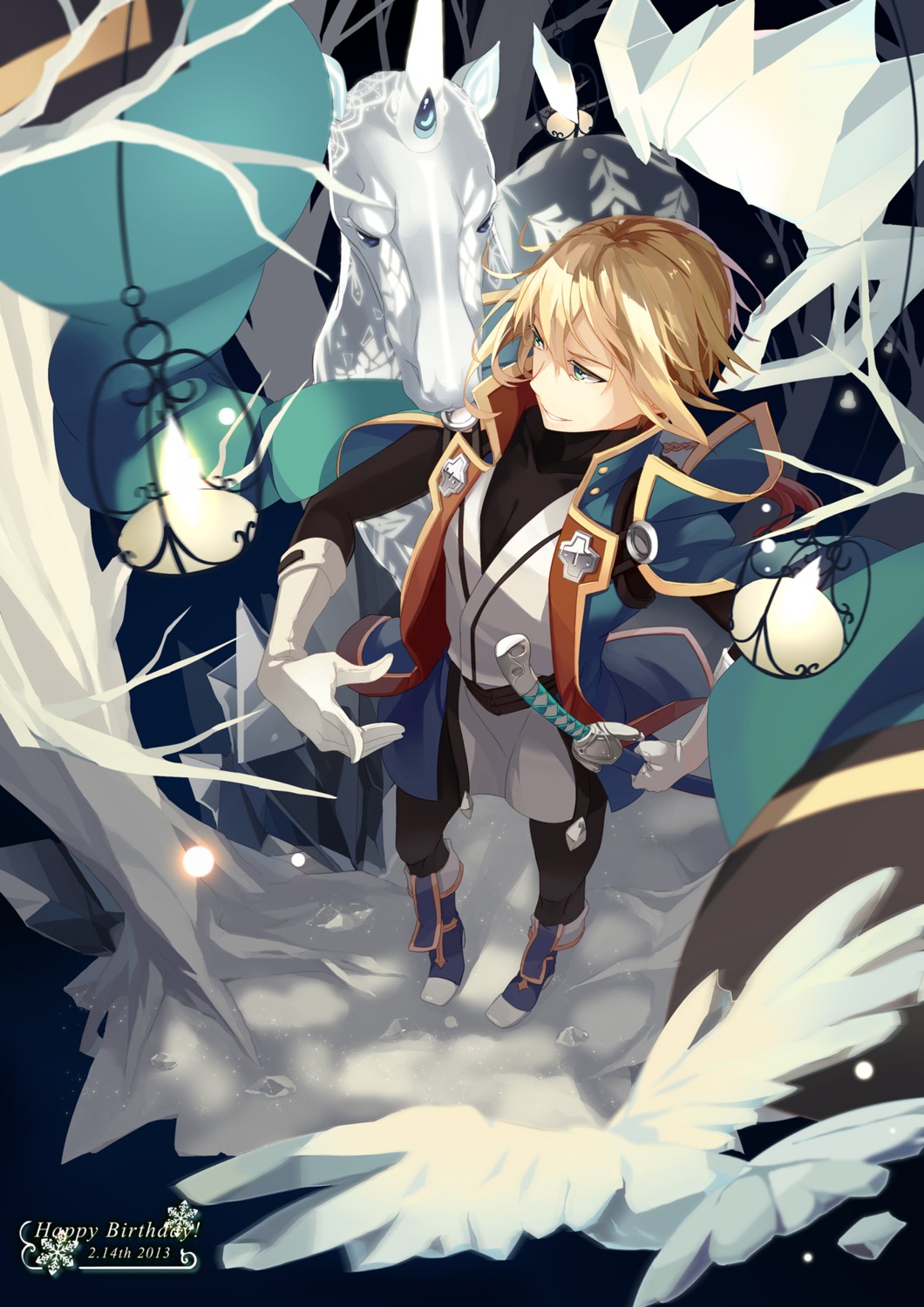 blazblue, horns, kisaragi_jin, male, selenoring, sword