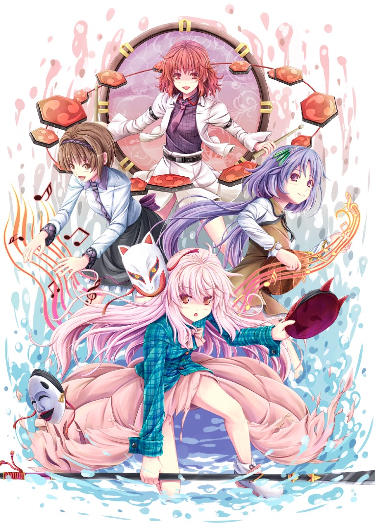 akashio, hata_no_kokoro, horikawa_raiko, touhou, tsukumo_benben, tsukumo_yatsuhashi