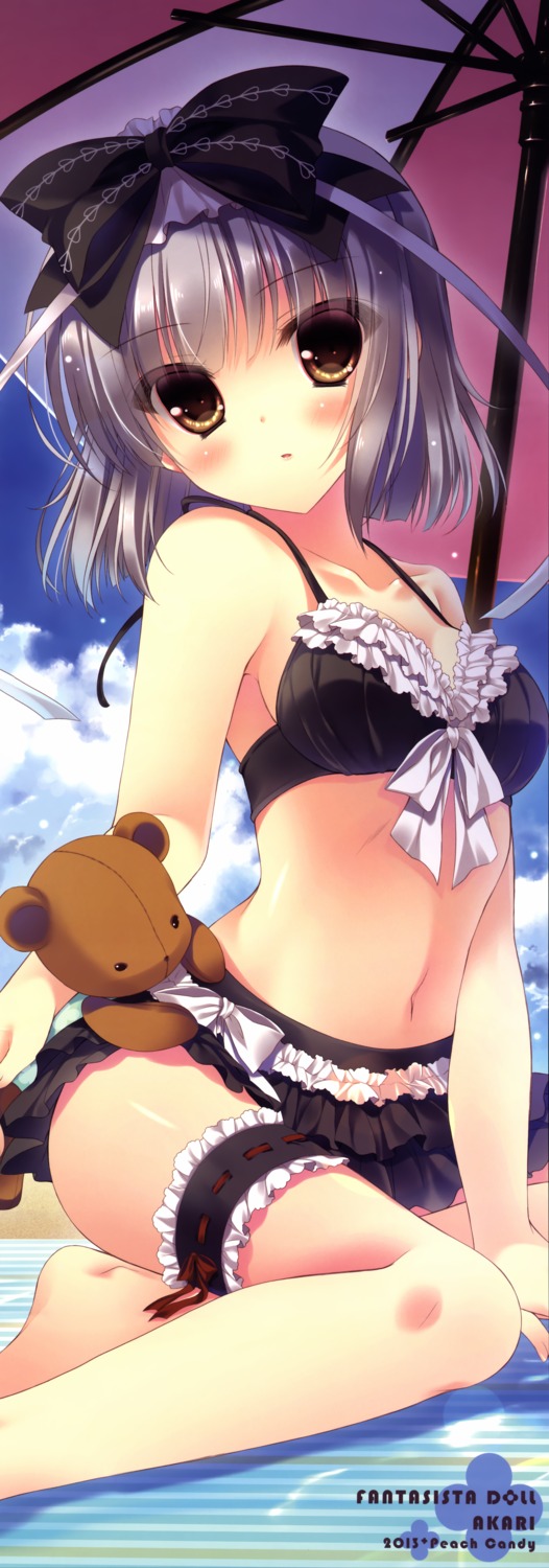 akari_(fantasista_doll), bikini, fantasista_doll, garter, peach_candy, stick_poster, swimsuits, yukie