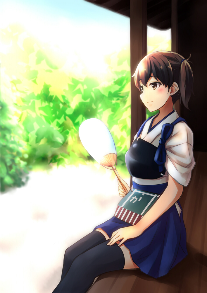 aoi_usagi, kaga_(kancolle), kantai_collection, thighhighs