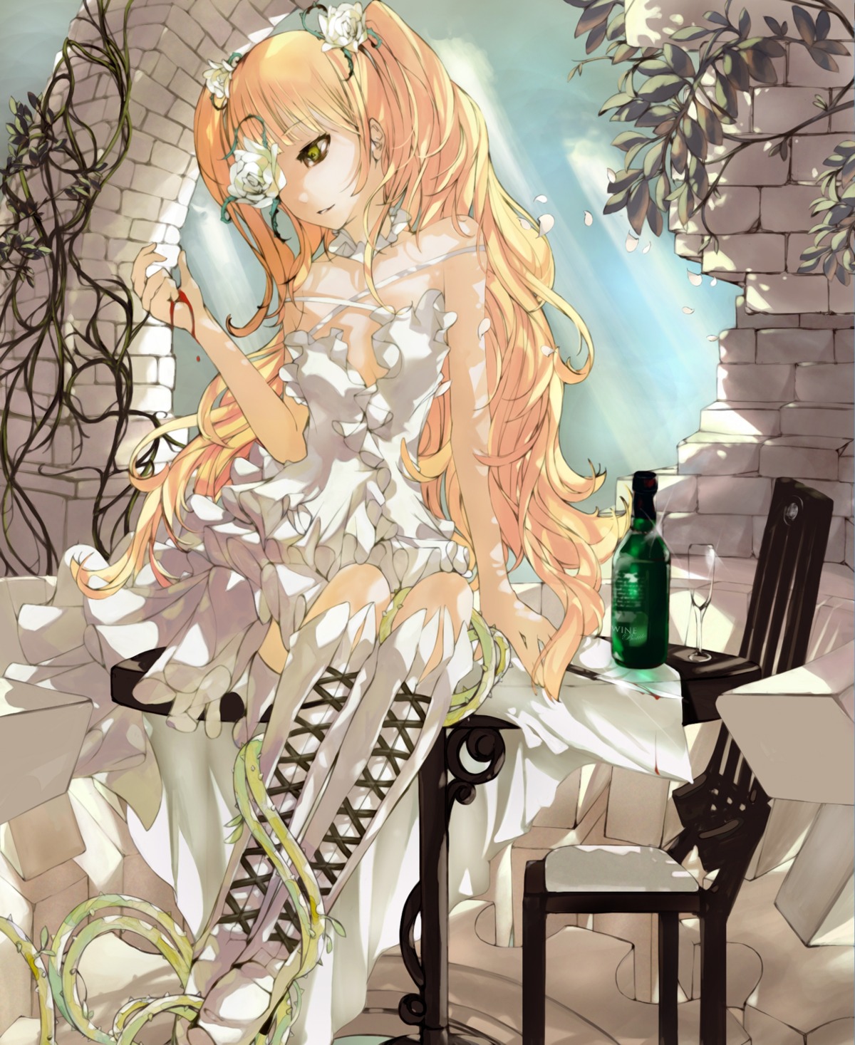 blood, dress, eyepatch, kirakishou, nyami, rozen_maiden