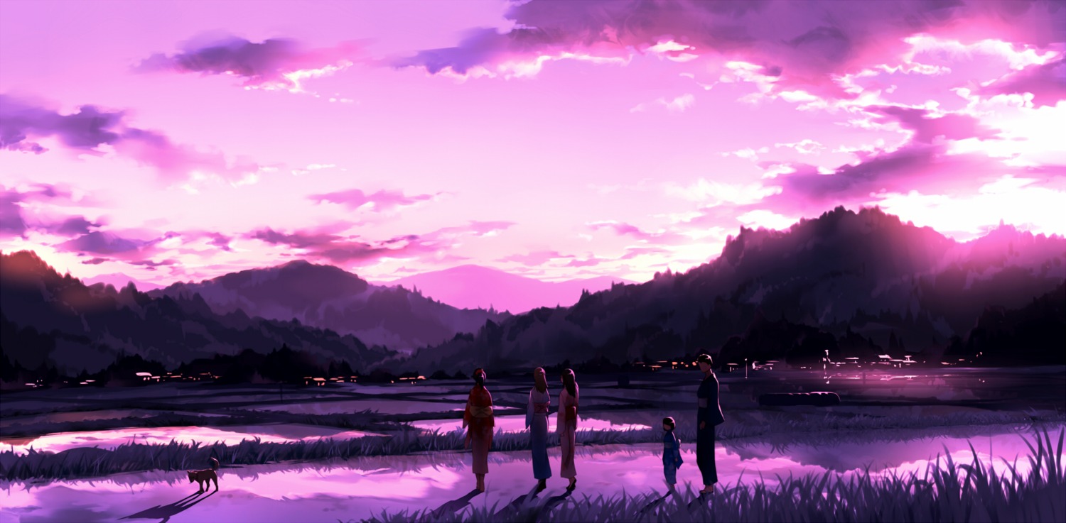 kimono, landscape, mogumo