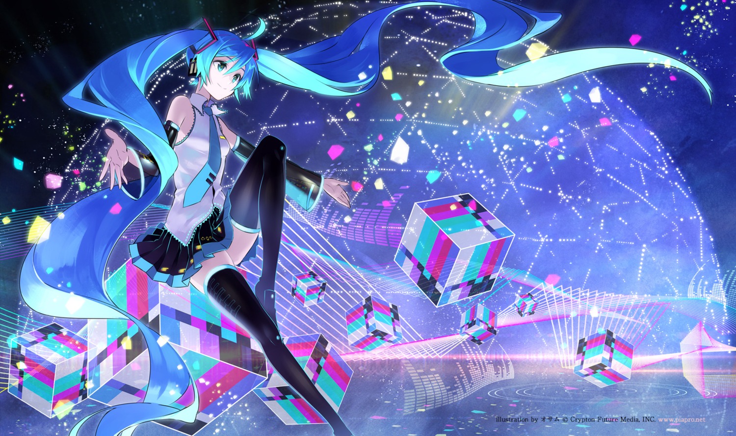 hatsune_miku, osamu, thighhighs, vocaloid