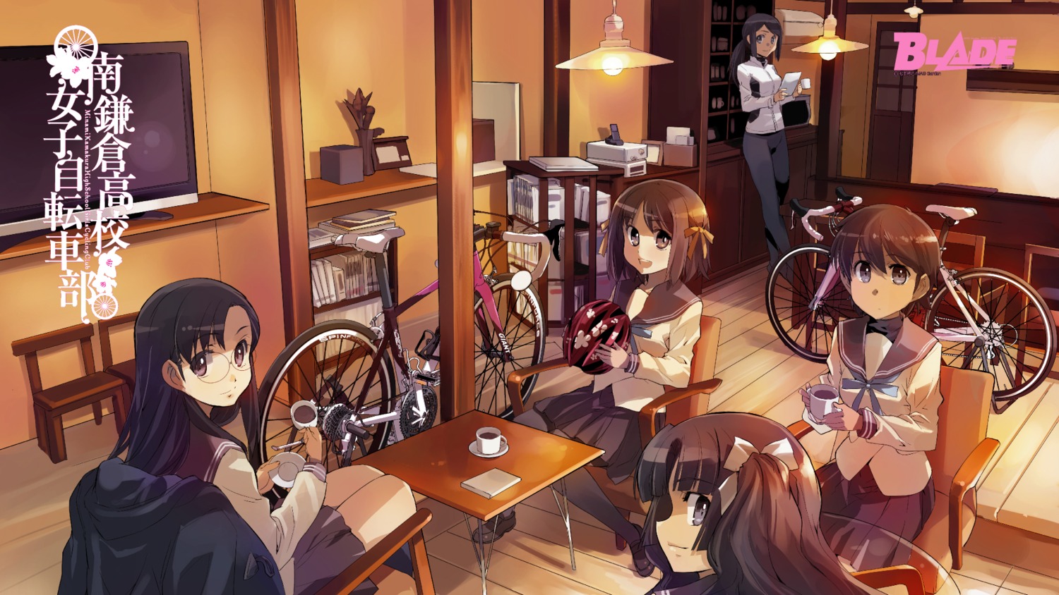 akitsuki_tomoe, higa_natsumi, kamikura_fuyune, maiharu_hiromi, matsumoto_noriyuki, megane, minami_kamakura_koukou_joshi_jitenshabu, mori_shiki