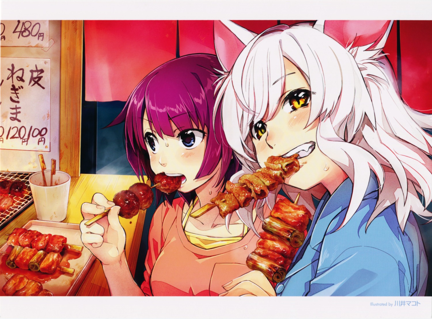 animal_ears, bakemonogatari, black_hanekawa, hanekawa_tsubasa, kawai_makoto, monogatari_(series), nekomimi, nekomonogatari, senjougahara_hitagi
