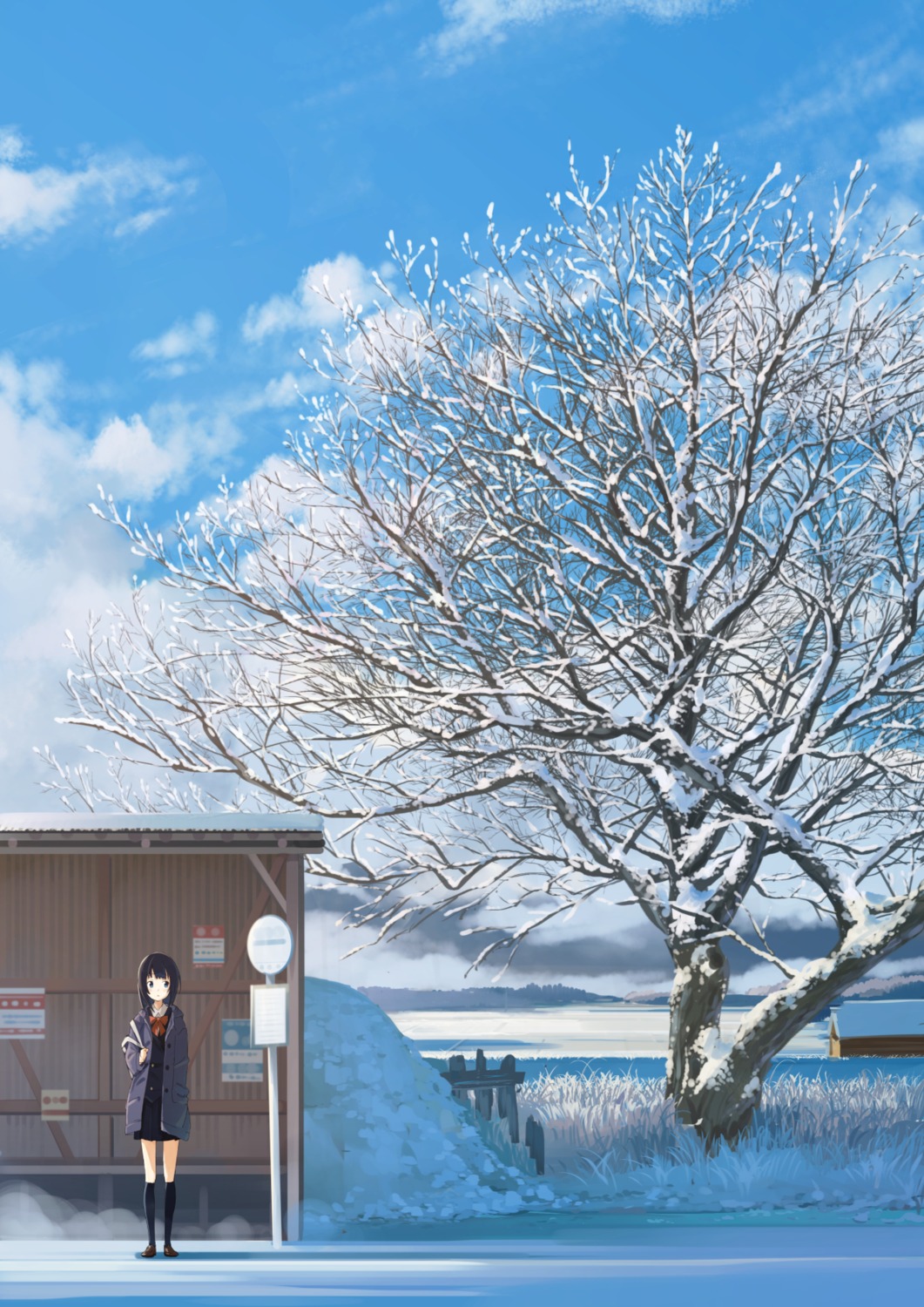 domo1220, landscape, seifuku