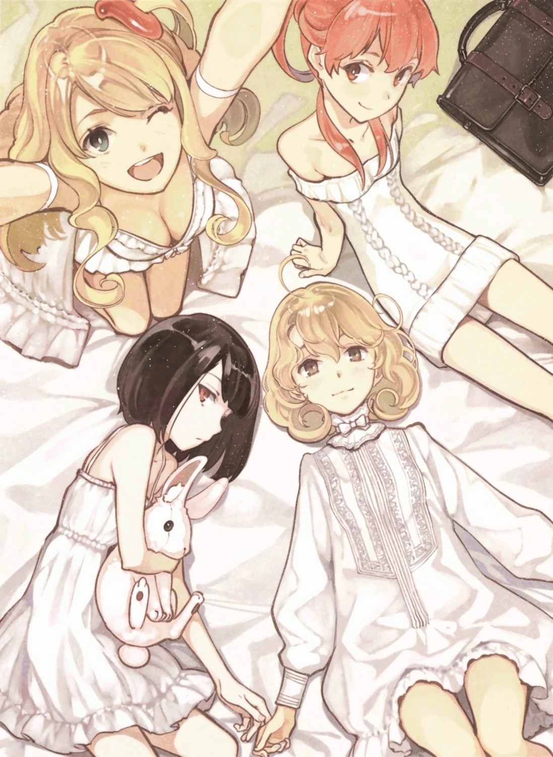 cleavage, hidari, meat_(sasami-san@ganbaranai), sasami-san@ganbaranai, tsukuyomi_sasami, yagami_kagami, yagami_tama, yagami_tsurugi