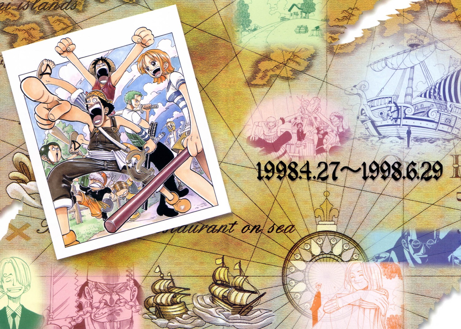 kaya, monkey_d_luffy, nami, ninjin, oda_eiichirou, one_piece, piiman, roronoa_zoro, tamanegi_(character), usopp