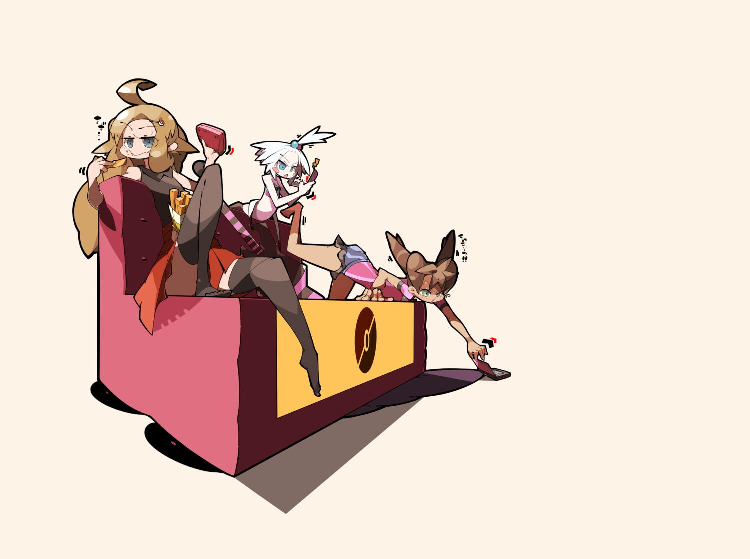 homika_(pokemon), pokemon, pokemon_b2w2, pokemon_xy, sana_(pokemon), serena_(pokemon), thighhighs