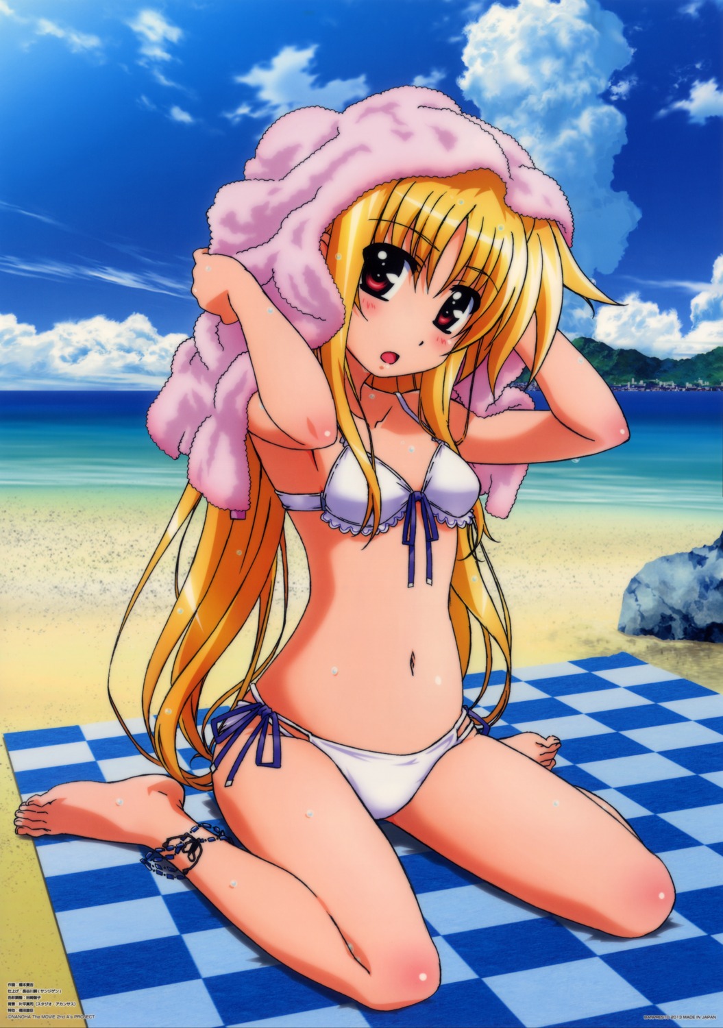 bikini, fate_testarossa, hashimoto_takayoshi, mahou_shoujo_lyrical_nanoha, swimsuits, wet