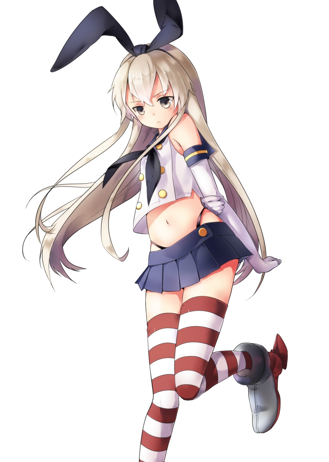 kantai_collection, shimakaze_(kancolle), thighhighs, toowa_y