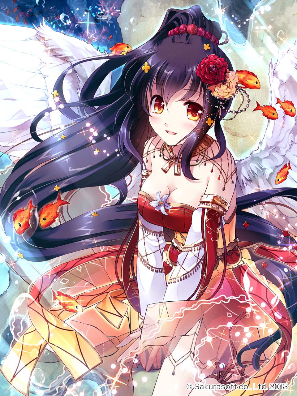 cleavage, duel_bahamut, miyase_mahiro, wings