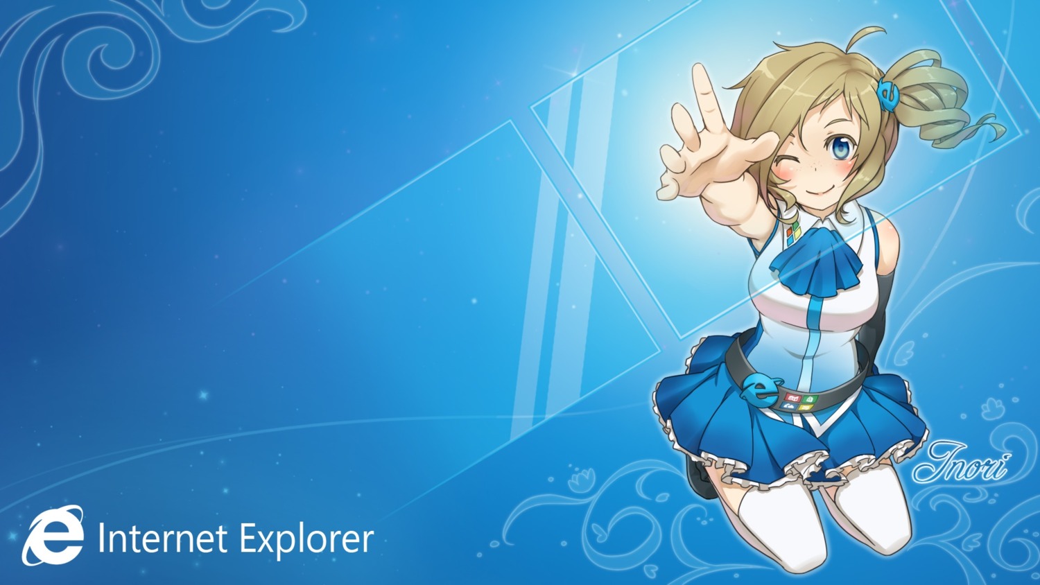 aizawa_inori, microsoft, thighhighs, wallpaper