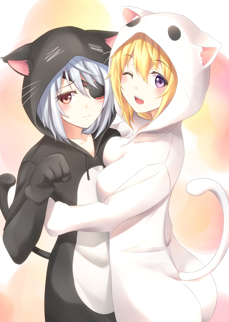 aoi_usagi, charlotte_dunois, eyepatch, infinite_stratos, laura_bodewig