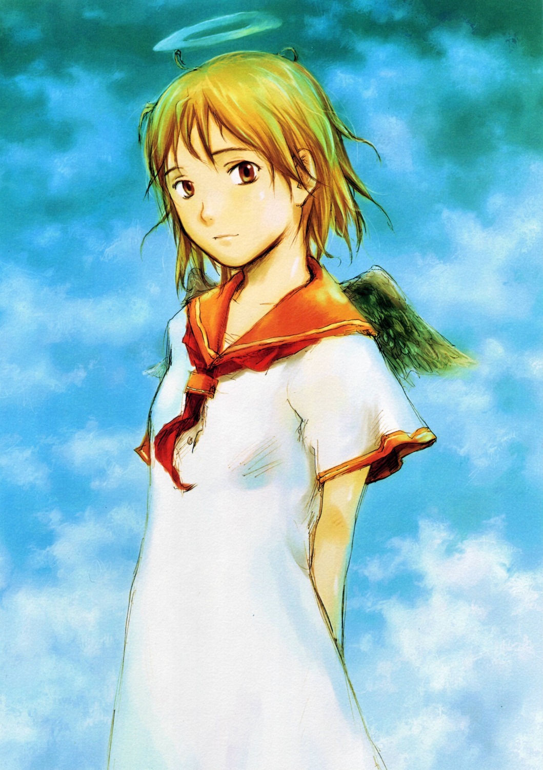 abe_yoshitoshi, haibane_renmei, rakka, wings