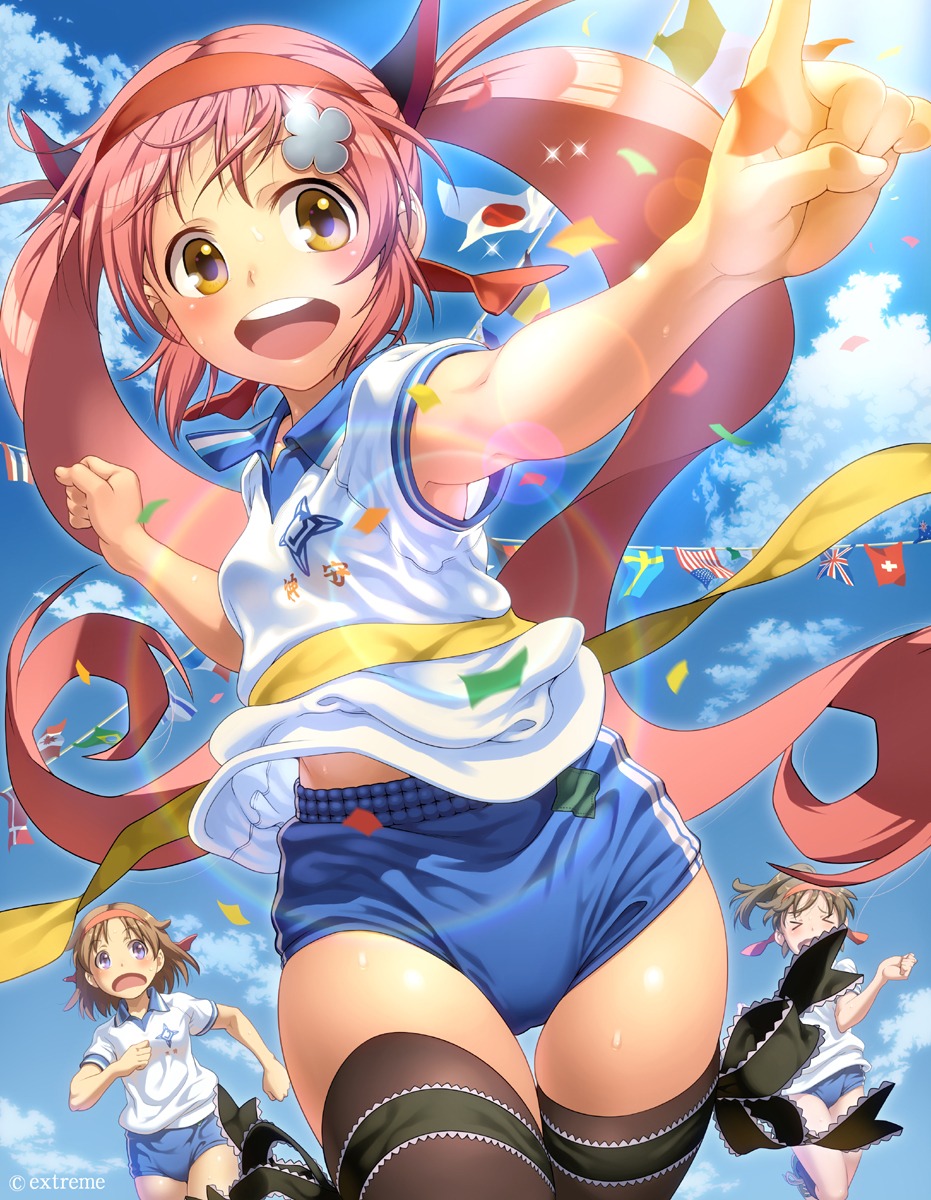buruma, gym_uniform, momoiro_taisen_pairon, pairan, thighhighs