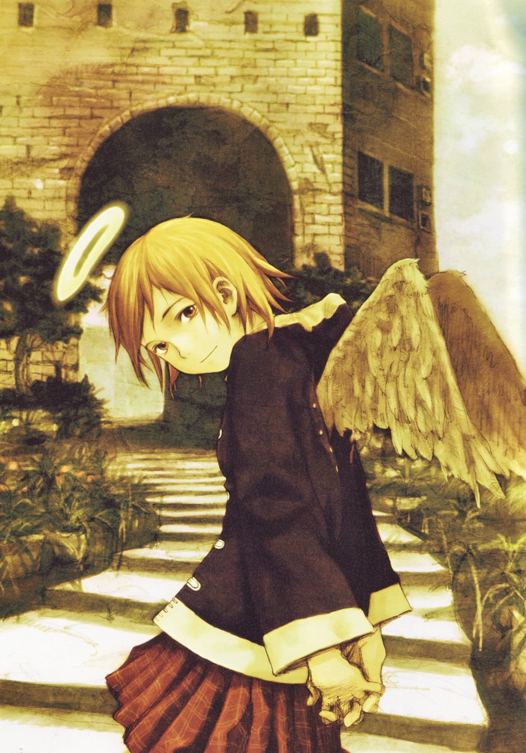 abe_yoshitoshi, haibane_renmei, rakka, wings