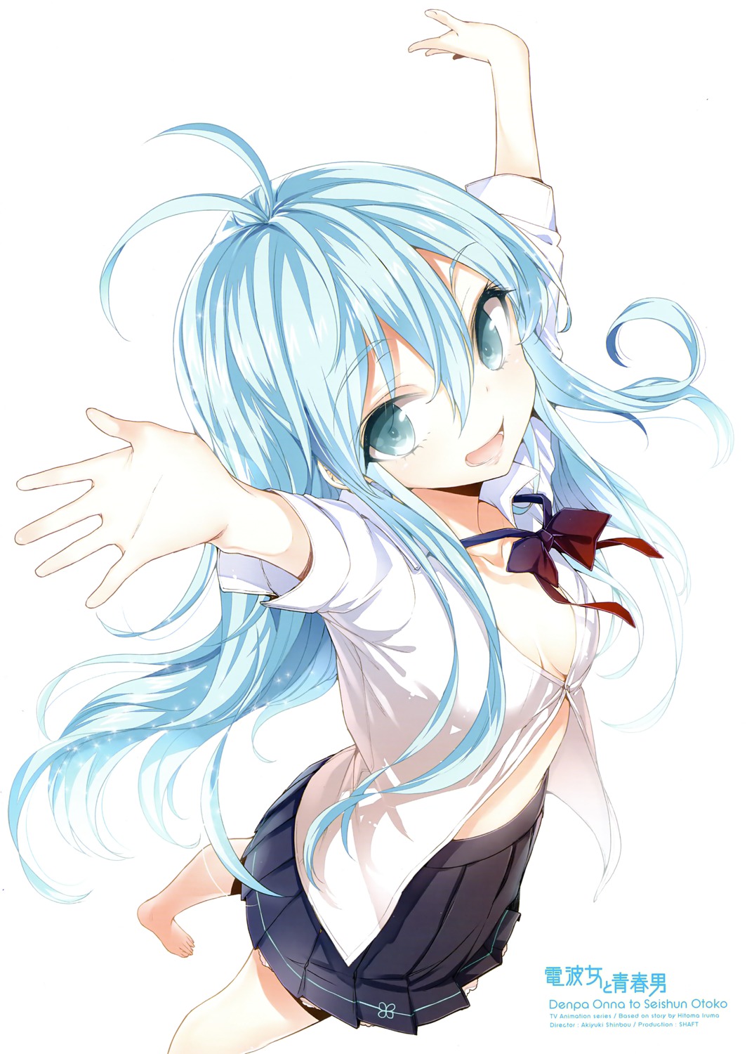 buriki, cleavage, denpa_onna_to_seishun_otoko, no_bra, open_shirt, touwa_erio