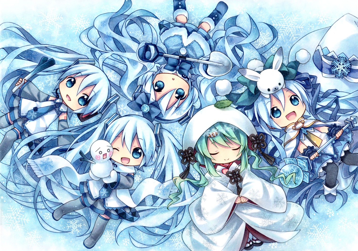 chibi, hatsune_miku, kagami_leo, vocaloid, yuki_miku