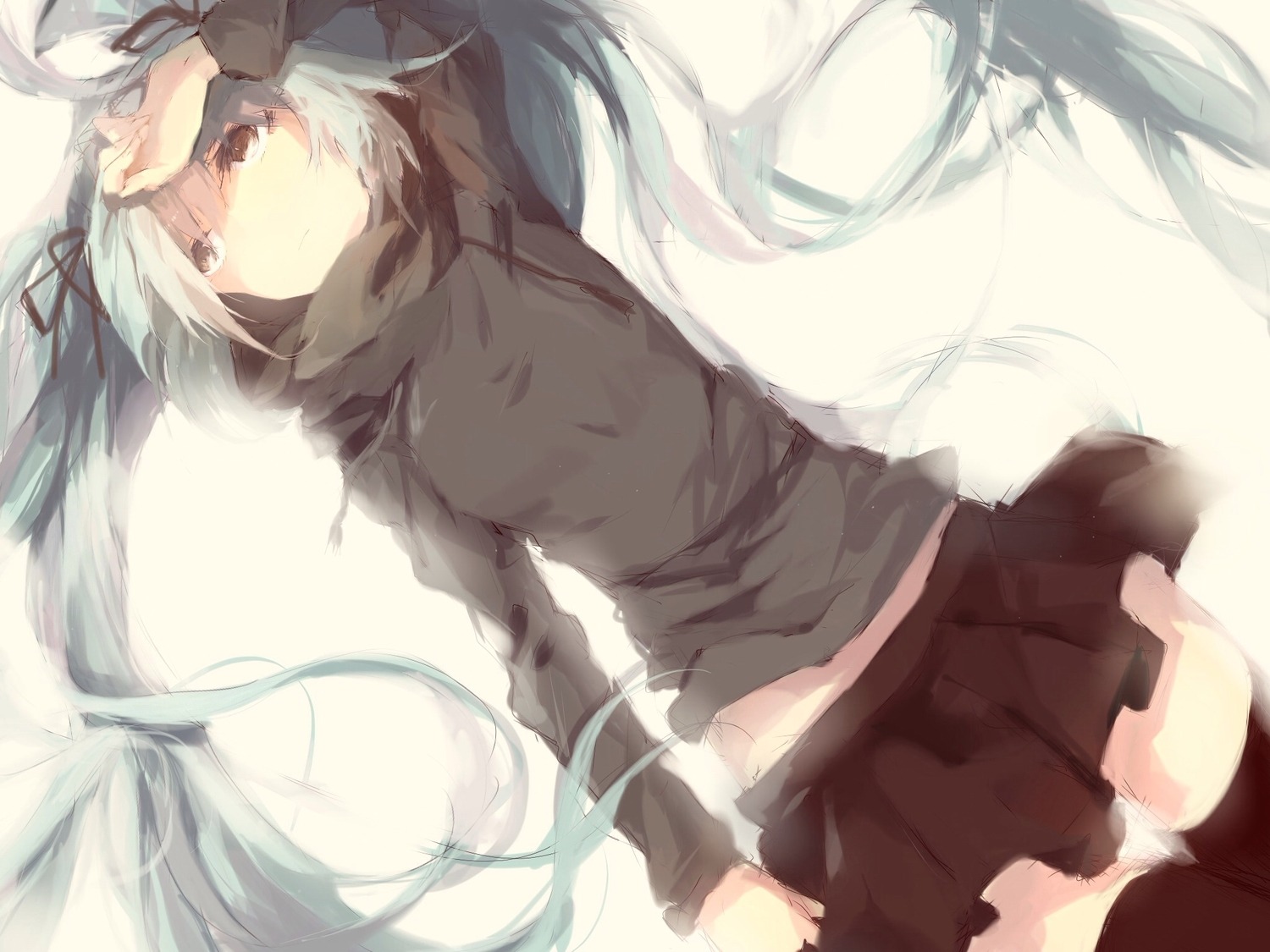 hatsune_miku, rolling_girl_(vocaloid), shuzi, thighhighs, vocaloid