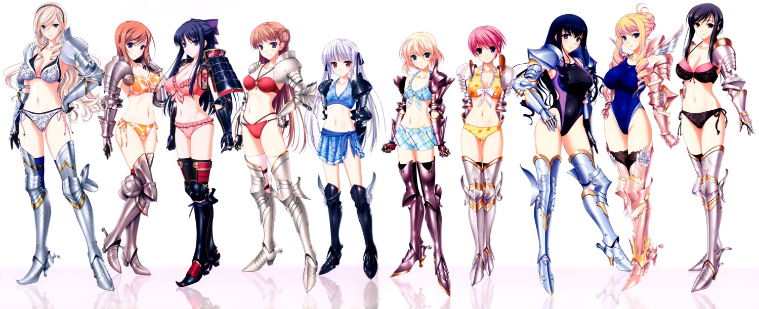 armor, bertille_althusser, bikini, celia_cumani_aintree, cleavage, fiona_beckford, hiiragi_ayako, kisaki_mio