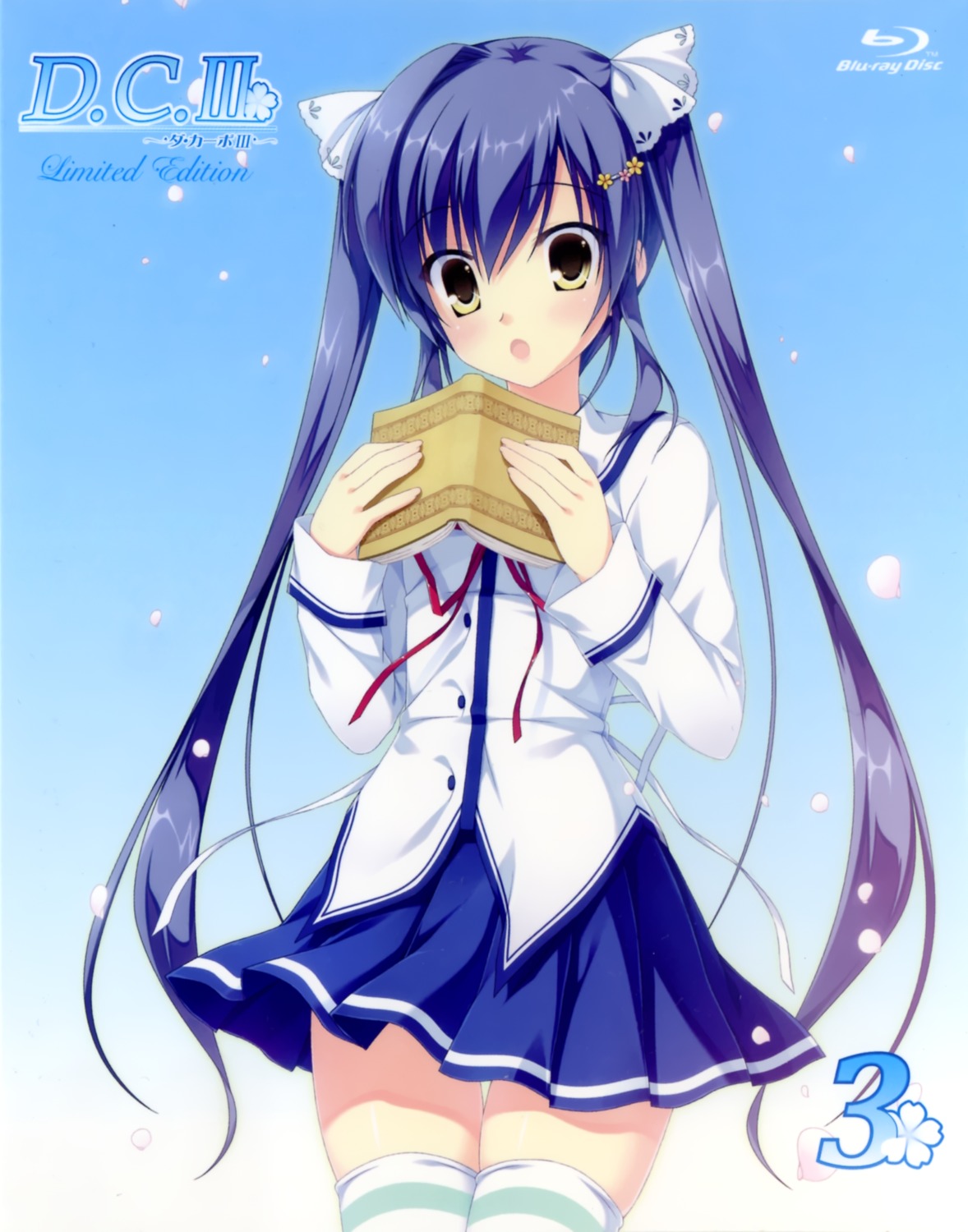 da_capo_(series), da_capo_iii, disc_cover, rukawa_sara, seifuku, takano_yuki, thighhighs