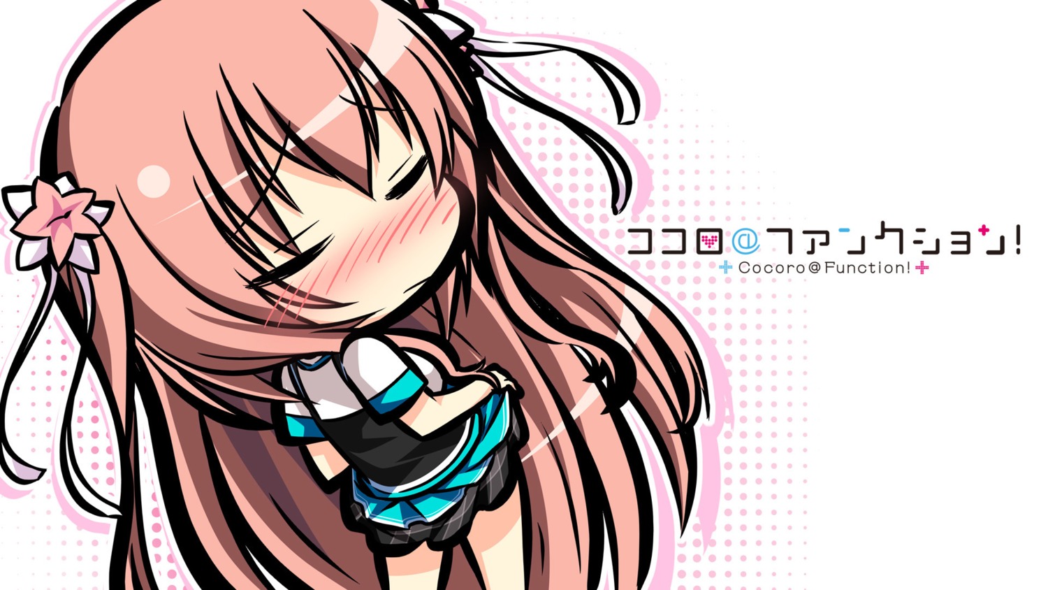 chibi, cocoro@function!, hasugase_mina, pulltop, seifuku, skirt_lift, wallpaper