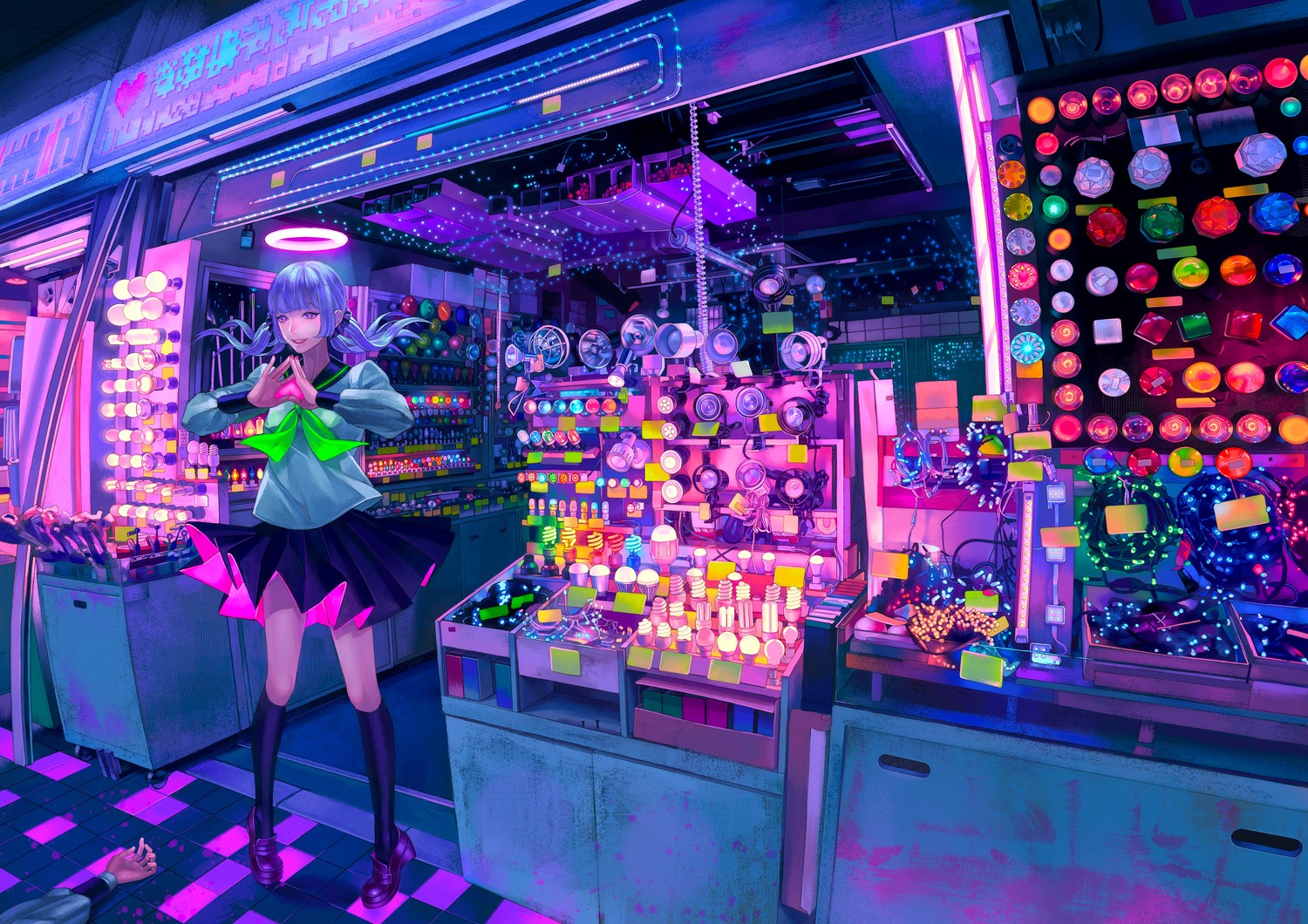 angel, seifuku, skirt_lift, zain
