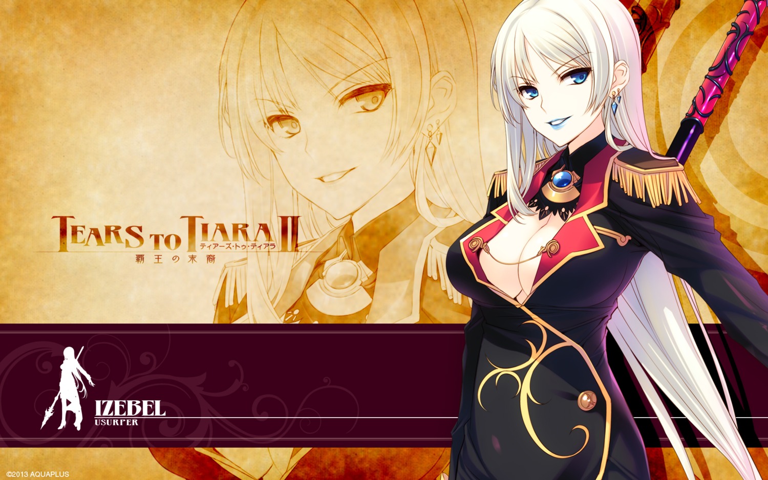 aquaplus, cleavage, honjou_tatami, izebel, no_bra, tatami_to_hinoki, tears_to_tiara_ii, wallpaper