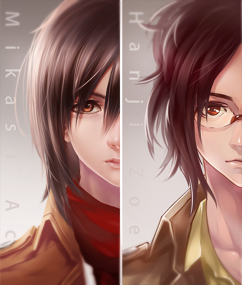 aixuan, hanji_zoe, megane, mikasa_ackerman, shingeki_no_kyojin