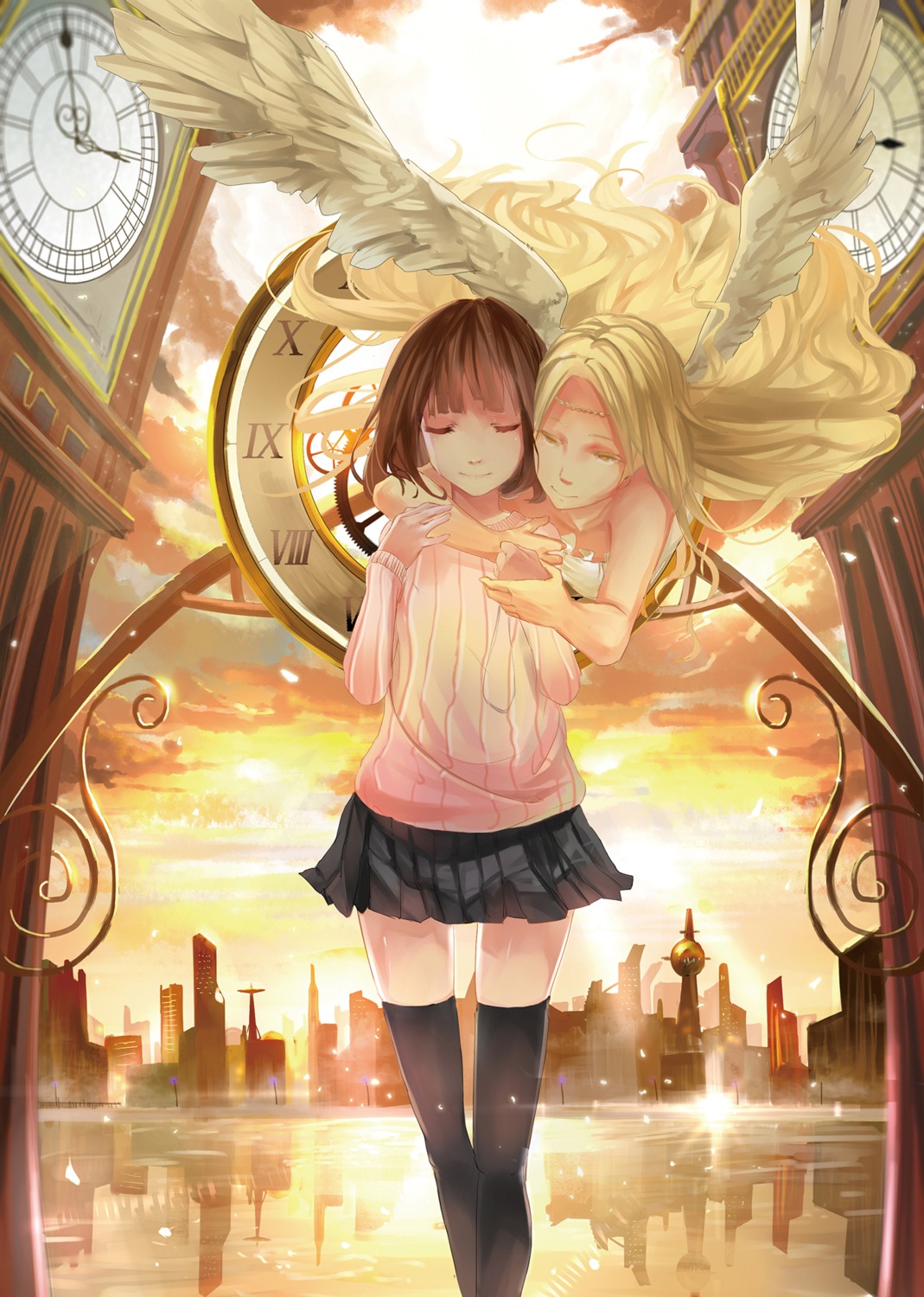 angel, gas, thighhighs, wings