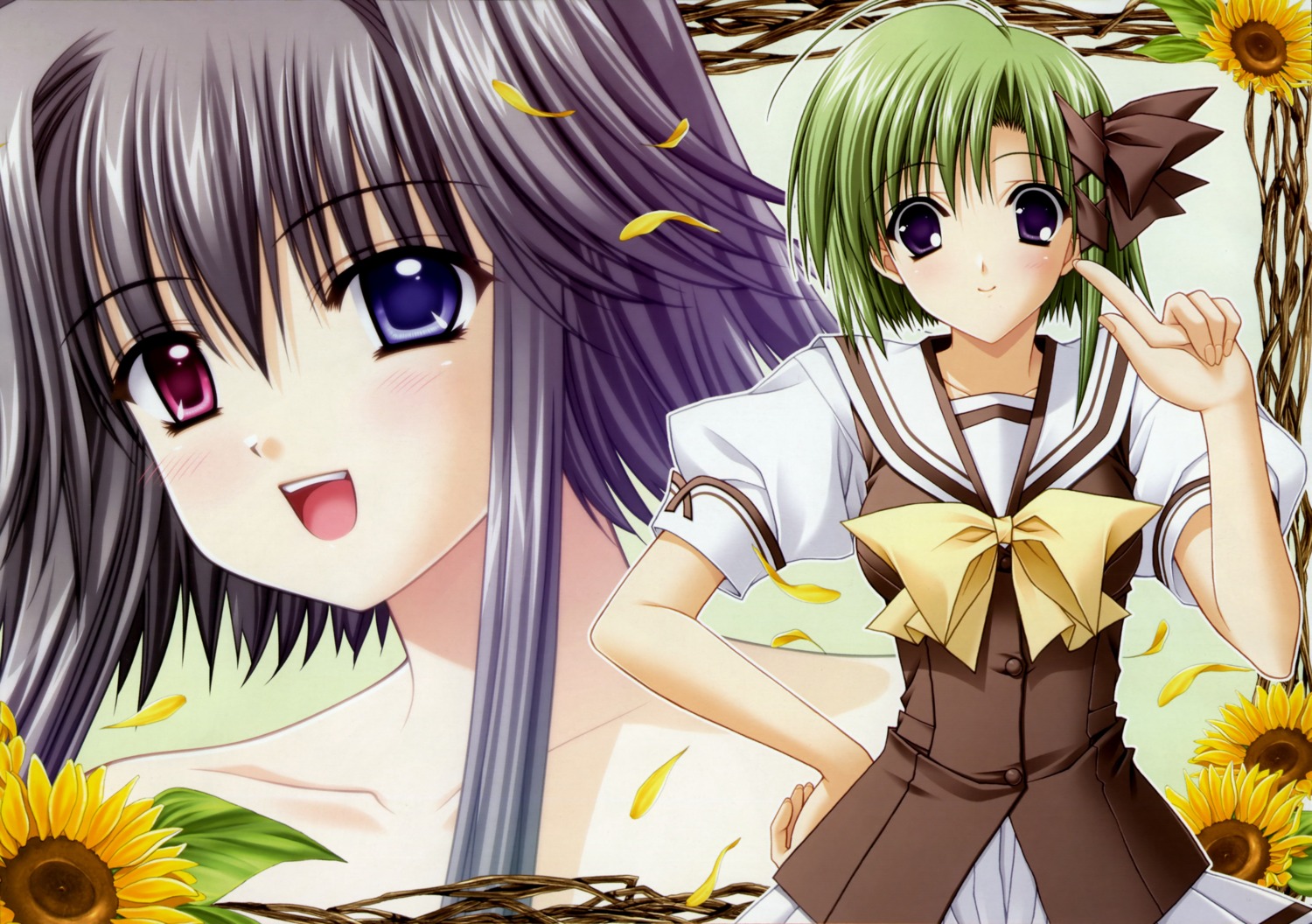 heterochromia, mayumi_thyme, nishimata_aoi, seifuku, shigure_asa, shuffle, suzuhira_hiro