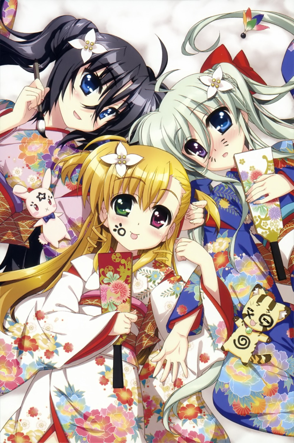 einhart_stratos, fujima_takuya, kimono, mahou_shoujo_lyrical_nanoha, mahou_shoujo_lyrical_nanoha_vivid, sieglinde_jeremiah, vivio