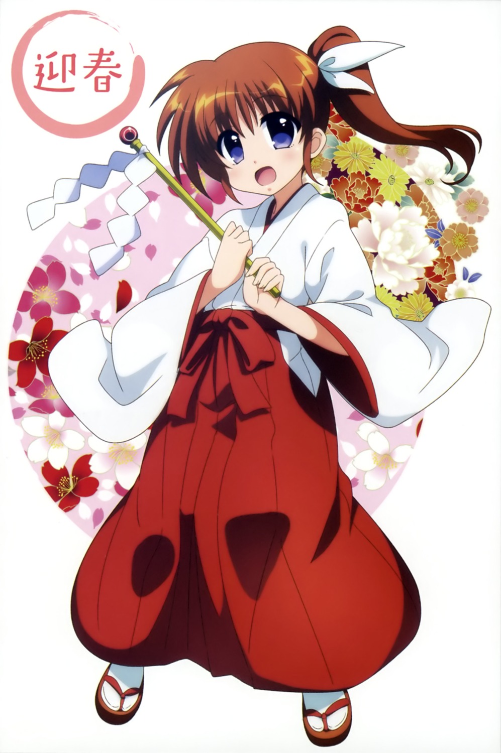 kawakami_shuuichi, mahou_shoujo_lyrical_nanoha, mahou_shoujo_lyrical_nanoha_innocent, miko, takamachi_nanoha