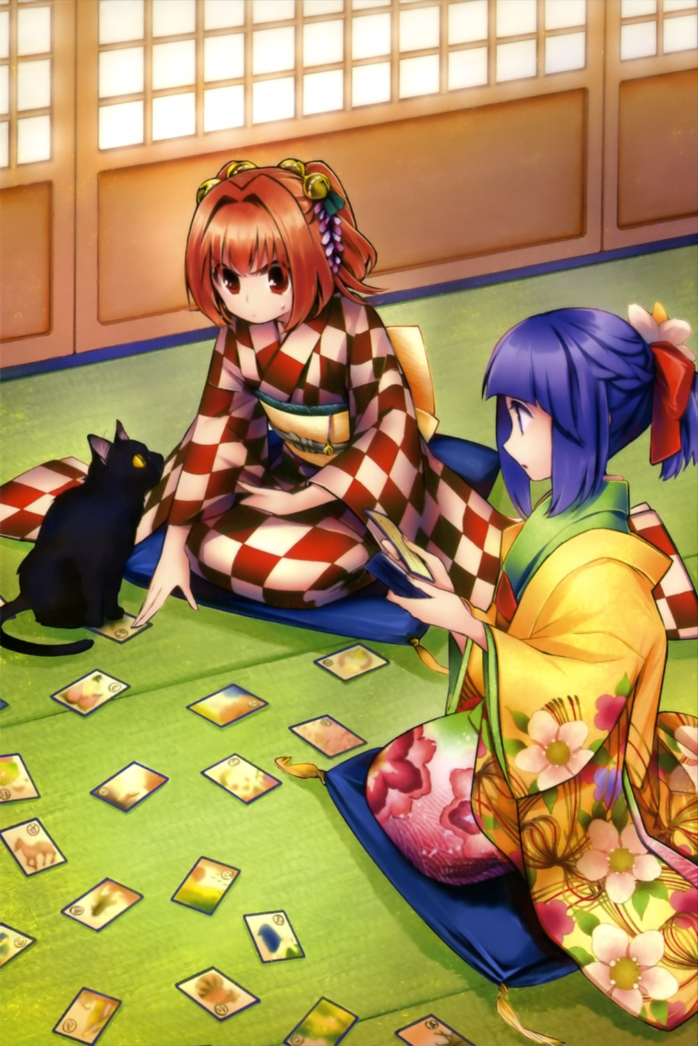 dress, harukawa_moe, hieda_no_akyuu, kimono, motoori_kosuzu, touhou