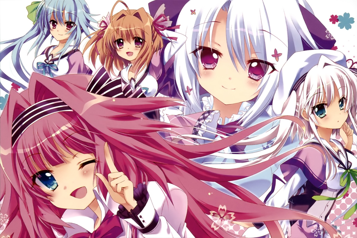 asaba_konami, ichinose_mio_(koi_ga_saku_koro_sakura_doki), jinpou_an, koi_ga_saku_koro_sakura_doki, mitsukura_chikage, seifuku, tina_(sakusaku), tsukishima_yuuri